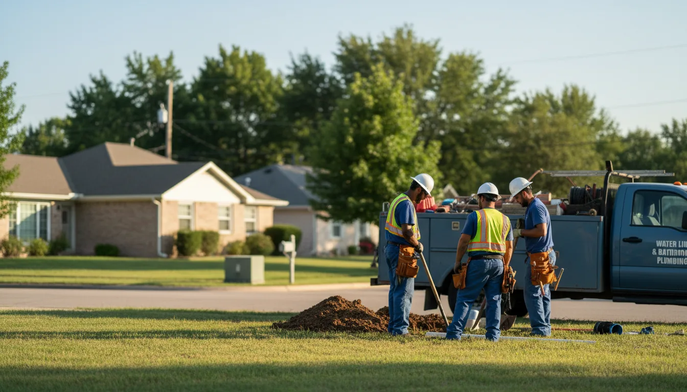 Residential water line and bathroom plumbing service in Knott, TX